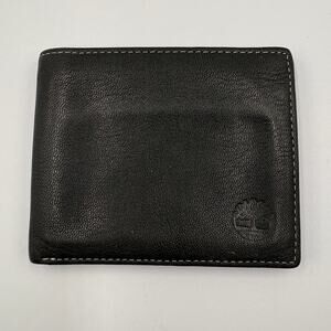 Timberland Men's Bi-fold Brown Leather Wallet Clean 2 Clear Windows